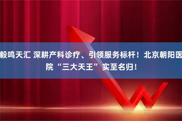 毅鳴天匯 深耕產科診療、引領服務標桿！北京朝陽醫院 “三大天王” 實至名歸！